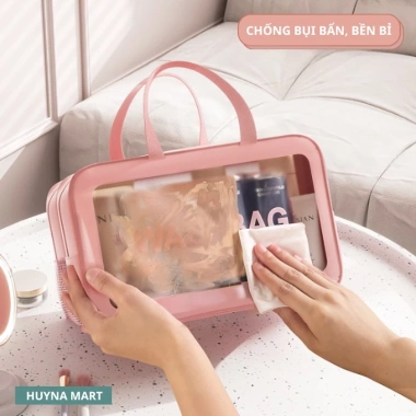 Túi đựng mỹ phẩm 1-2 ngăn Washbag PVC trong suốt da PU, tay cầm cao cấp TD40 - 39.000 VND 8