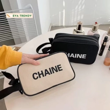 Túi Đựng Mỹ Phẩm Cầm Tay Tiện Lợi CHAINE Họa Tiết Sang Trọng, 29.800₫