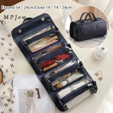 Túi đựng mỹ phẩm Caro đa ngăn, đáy 180°, tiện cho làm việc, du lịch, công tác - chỉ 95.000₫