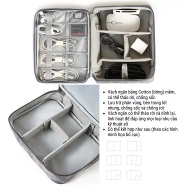 Túi Đựng Mỹ Phẩm Chống Nước Nhiều Ngăn, Phụ Kiện Điện Tử – Du Lịch 75k