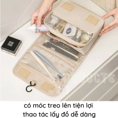 Túi Đựng Mỹ Phẩm Đa Năng Móc Treo, Vải Dày Chống Thấm, Nhiều Ngăn, Giá 55.000 4