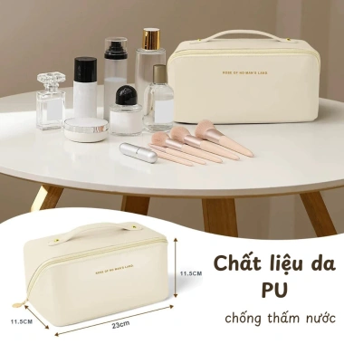 Túi đựng mỹ phẩm da PU cao cấp chống nước, gọn gàng tiện dụng du lịch cỡ lớn HPS - 60.000₫