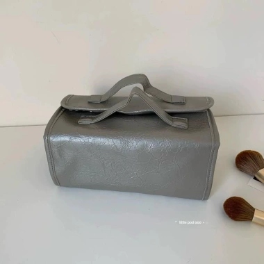 Túi đựng mỹ phẩm da PU chống nước 4 ngăn gấp gọn tháo rời quai treo tường - du lịch tiện lợi