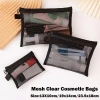 Túi Đựng Mỹ Phẩm Đen Dây Kéo Lưới Trong Suốt, Vệ Sinh Giặt Nữ - Giá 27.324₫ 2