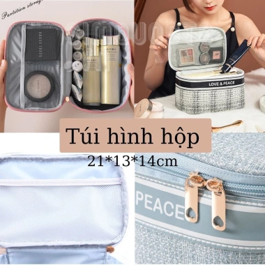 Túi đựng mỹ phẩm du lịch Bóp Ví Love & Peace TMP15 – Giá chỉ 60.000₫, tiện lợi, thời trang