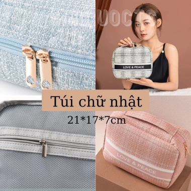 Túi đựng mỹ phẩm du lịch Bóp Ví Love & Peace TMP15 – Giá chỉ 60.000₫, tiện lợi, thời trang