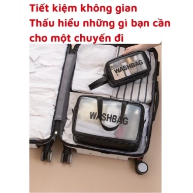 Túi đựng mỹ phẩm du lịch cá nhân trong suốt, washbag khóa kéo chống thấm nước 6 Túi đựng mỹ phẩm du lịch cá nhân trong suốt, washbag khóa kéo chống thấm nước 6
