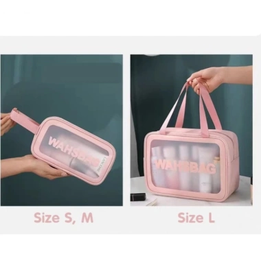 Túi đựng mỹ phẩm du lịch cá nhân trong suốt, washbag khóa kéo chống thấm nước