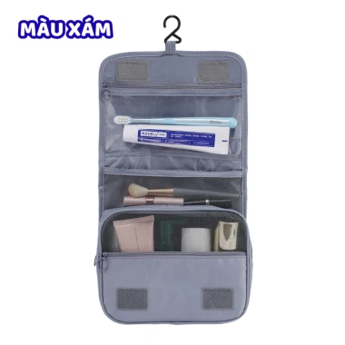 Túi Đựng Mỹ Phẩm Du Lịch Nhiều Ngăn, Gấp Gọn, Móc Treo, Oxford Chống Nước Tiện Lợi