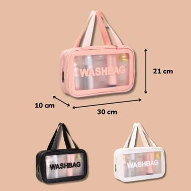 Túi Đựng Mỹ Phẩm Du Lịch Washbag Trong Suốt Chống Thấm Nước SHUSHU COSMETICS Giá ưu đãi 29.000
