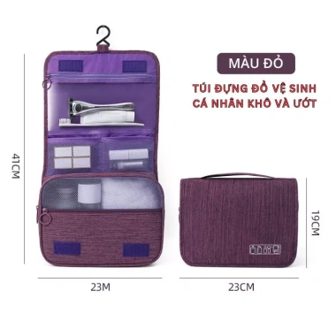 Túi Đựng Mỹ Phẩm Du Lịch Xách Tay Có Móc Treo Dung Tích Lớn, Ngăn Chia Tiện Lợi, Giá 69K