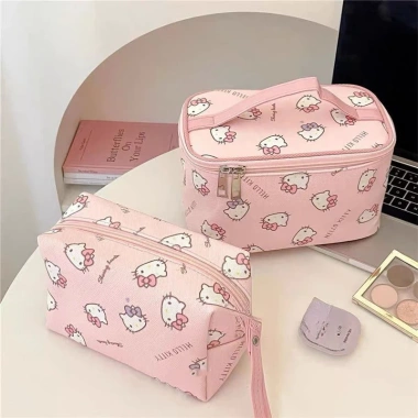 Túi Đựng Mỹ Phẩm Hello Kitty Dễ Thương, Dung Tích Lớn, Di Động, Giá 62.640₫