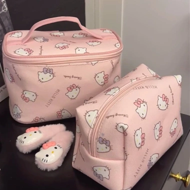 Túi Đựng Mỹ Phẩm Hello Kitty Dễ Thương, Dung Tích Lớn, Di Động, Giá 62.640₫