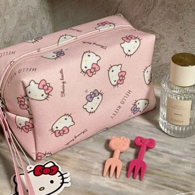 Túi Đựng Mỹ Phẩm Hello Kitty Dễ Thương, Dung Tích Lớn, Di Động, Giá 62.640₫