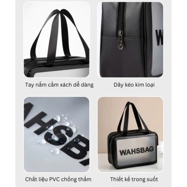 Túi đựng mỹ phẩm iLita Washbag trong suốt chống thấm nước, đa size AAA - Giá chỉ 50.000 VND