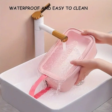 Túi đựng mỹ phẩm KAYFIA trong suốt có tay cầm, khóa, wash bag - Giá chỉ 22.000 VND 4