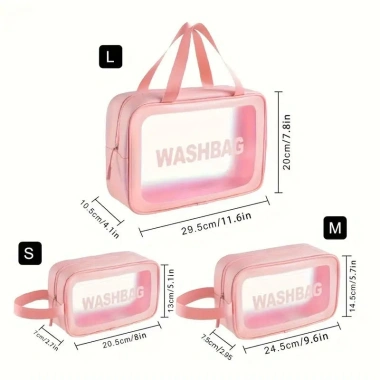 Túi đựng mỹ phẩm KAYFIA trong suốt có tay cầm, khóa, wash bag - Giá chỉ 22.000 VND 8