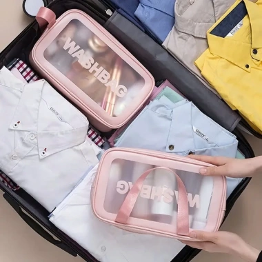 Túi đựng mỹ phẩm KAYFIA trong suốt có tay cầm, khóa, wash bag - Giá chỉ 22.000 VND 9