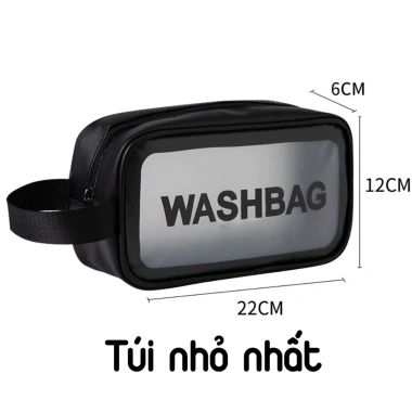 Túi đựng mỹ phẩm trong suốt chống thấm nước Washbag du lịch, giá 19.000₫
