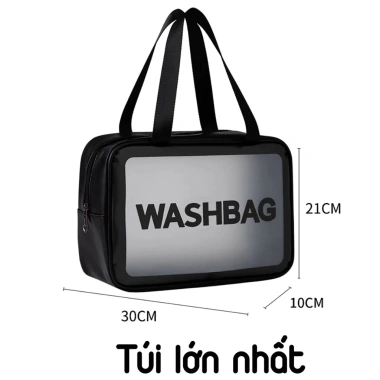 Túi đựng mỹ phẩm trong suốt chống thấm nước Washbag du lịch, giá 19.000₫