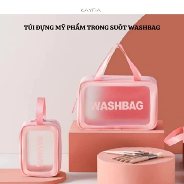 Túi đựng mỹ phẩm trong suốt có tay cầm - Wash Bag tiện lợi, giá chỉ 30.000₫