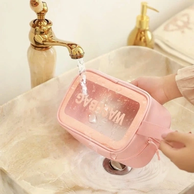 Túi đựng mỹ phẩm trong suốt có tay cầm - Wash Bag tiện lợi, giá chỉ 30.000₫