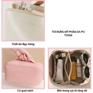 Túi Đựng Mỹ Phẩm và Đồ Vệ Sinh Cá Nhân Du Lịch Sức Chứa Lớn Tiện Dụng Nữ Da HACHIKI Giá Ưu Đãi 53.550