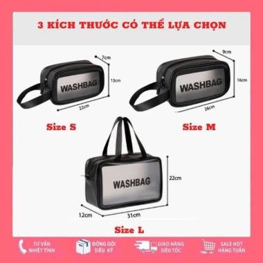 Túi đựng mỹ phẩm Washbag 3 size 3 màu - Chống thấm, tiện lợi, giá chỉ 25.900đ 2