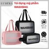 Tụi đựng mỹ phẩm WASHBAG PVC trong suốt 3 size, chống thấm nước, phong cách Hàn Quốc tiện lịch du lịch - 34.200₫
