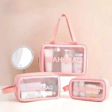Tụi đựng mỹ phẩm WASHBAG PVC trong suốt 3 size, chống thấm nước, phong cách Hàn Quốc tiện lịch du lịch - 34.200₫ 5 Tụi đựng mỹ phẩm WASHBAG PVC trong suốt 3 size, chống thấm nước, phong cách Hàn Quốc tiện lịch du lịch - 34.200₫ 5