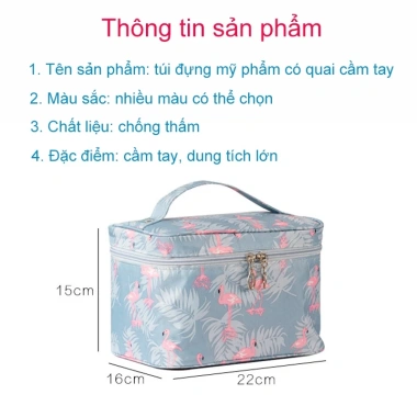 Túi đựng mỹ phẩm xách tay chống thấm nước, sức chứa lớn, họa tiết dễ thương - 55.000₫ 6