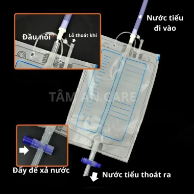 Túi Đựng Nước Tiểu Van Chữ T 1.000ml-2.000ml - Tiện Lợi, An Toàn, Tái Sử Dụng, 25.000₫ 5