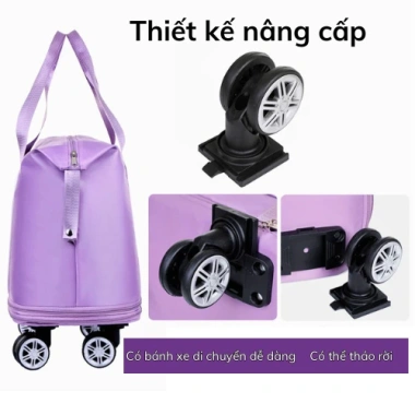 Túi đựng quần áo 3 tầng gấp gọn, bánh xe kéo, vali siêu nhẹ chống thấm nước 175.000₫ 6