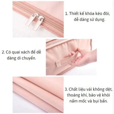 Túi Đựng Quần Áo Cỡ Lớn 88.400 Có Khóa Kéo - Bảo Quản Chăn Ga, Thú Bông, Giá 39.499₫