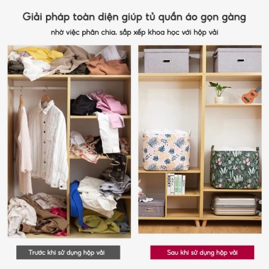Túi Đựng Quần Áo Cỡ Lớn JYoohome Gấp Gọn Tiện Hộp Vải Đựng Quần Áo Chăn Mền - Giá 42.000đ