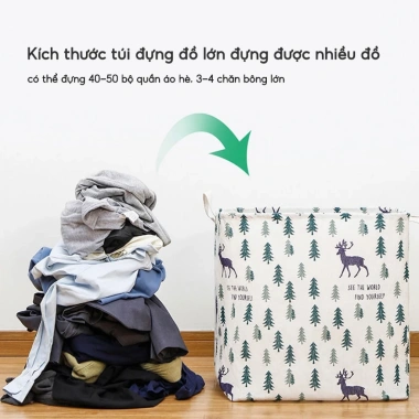 Túi Đựng Quần Áo Cỡ Lớn JYoohome Gấp Gọn Tiện Hộp Vải Đựng Quần Áo Chăn Mền - Giá 42.000đ