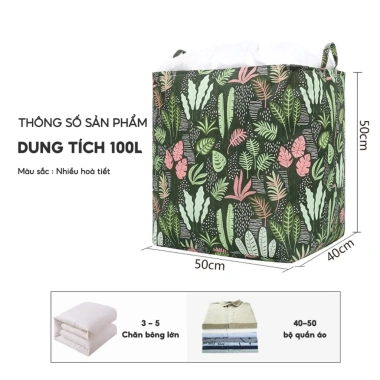 Túi Đựng Quần Áo Cỡ Lớn JYoohome Gấp Gọn Tiện Hộp Vải Đựng Quần Áo Chăn Mền - Giá 42.000đ