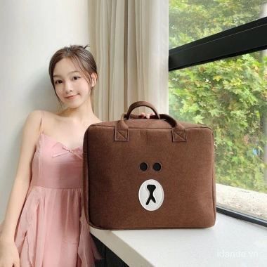 Túi đựng quần áo cỡ lớn vải nỉ hoạ tiết hoạt hình dễ thương cho nữ - Giá 49.999đ
