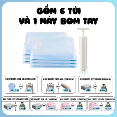 Túi Đựng Quần Áo Hút Chân Không YUUS - Gọn Gàng, Tiết Kiệm Không Gian, Chăn Màn, 89.000₫