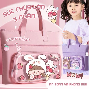 Túi Đựng Sách Vở Học - Cặp Sách Đi Học Đủ Màu Cho Bé Trai & Gái Giá 43.160 VND 5