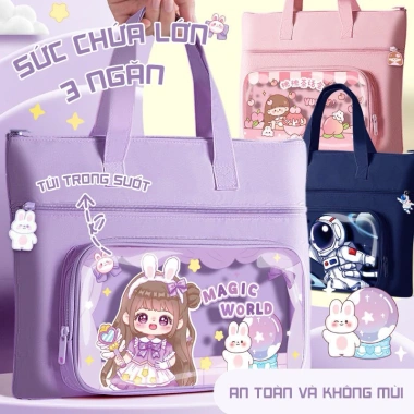 Túi Đựng Sách Vở Học - Cặp Sách Đi Học Đủ Màu Cho Bé Trai & Gái Giá 43.160 VND 6