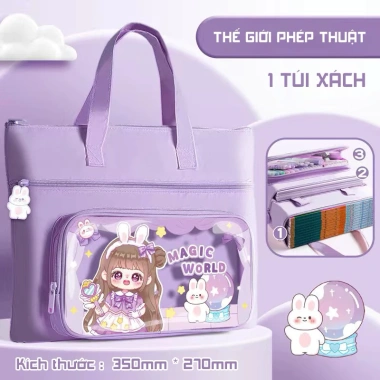 Túi Đựng Sách Vở Học - Cặp Sách Đi Học Đủ Màu Cho Bé Trai & Gái Giá 43.160 VND 10