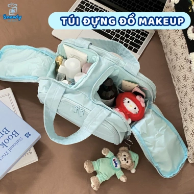 Túi Đựng Trang Điểm Cỡ Lớn Có Quai Xách Snowly - Tiện Lợi Du Lịch, Giá 199k