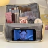 Túi đựng trang điểm gập đa năng, tay cầm di động mỹ phẩm, cọ da & hộp bút chì 3
