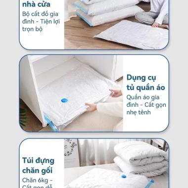 Túi ép chân không không rò 100% bảo quản chăn áo, hộp quần áo - 9.000đ 6
