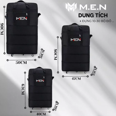 Túi gấp gọn nam nữ 5 bánh xe M.E.N 3 size chịu lực tốt – Giá sốc 250.120₫