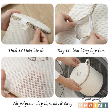 Túi giặt đồ máy giặt 3 lớp lưới, khóa cao cấp - bảo vệ đồ lót, 11.499 VNĐ 3