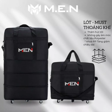 Túi Hành Lý Gập Lại 5 Bánh Xe, Ngăn Kéo 3 Size M.E.N cho Công Tác Du Lịch