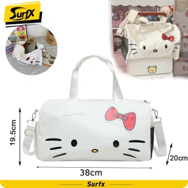 Túi Hello Kitty hình trụ đa năng du lịch thể thao, đeo vai, dung lượng lớn, ngăn giày tách biệt - Giá chỉ 121.999 VND