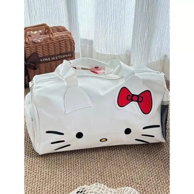 Túi Hello Kitty hình trụ đa năng du lịch thể thao, đeo vai, dung lượng lớn, ngăn giày tách biệt - Giá chỉ 121.999 VND